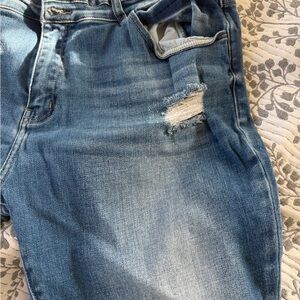 Women’s Plus Size Blue Distressed Jeans